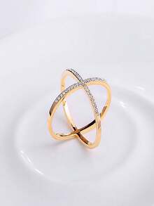 几何X型真丝围巾扣时尚百搭个性化简约水钻披肩打结扣男女款