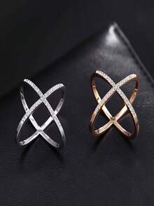 几何X型真丝围巾扣时尚百搭个性化简约水钻披肩打结扣男女款