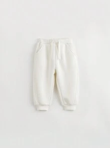 Girls' Loose Fit Thermal Lined Jogger Pants With Elastic Cuff, Winter