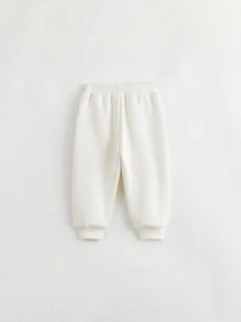 Girls' Loose Fit Thermal Lined Jogger Pants With Elastic Cuff, Winter