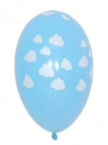 20 Globos De Arco Iris De Nube Mezclada - blanco+azul - Ver 4