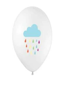 20 Globos De Arco Iris De Nube Mezclada - blanco+azul - Ver 3