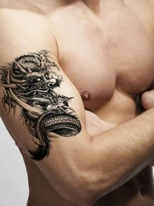 1 Pieza Lápiz De Tatuaje A Prueba De Agua Para Hombre - Negro - Ver 2