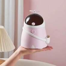 1pc Desk Pink Trash Can, Cute Cartoon Small Storage Bucket, Appearance Living Room Dining Table Paper Waste Collection Box Decoration, Suitable For Daily Life - Pink - View 1