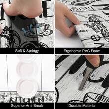 White Letter Printed Floor Mat ,Room Decor - Multicolor - View 6