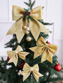 1pc Christmas Golden Bowknot - Gold - View 3