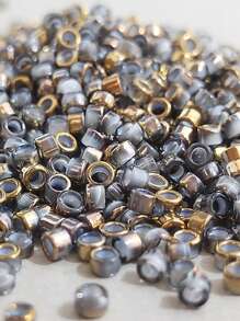 2.5mm 1400 hạt/0.7oz (20g) Hạt thủy tinh phong cách cổ điển ánh kim chuyển màu dùng làm đồ trang sức DIY, vòng tay, vòng cổ, món quà tuyệt vời cho mẹ và bạn bè - Màu Xám nhạt - Xem 2