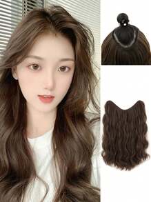 夾片中等小波浪合成纖維接髮 - 棕色 - 查看 1
