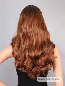 金色漸層歐美假髮女長捲髮波浪合成假髮日常聚會用 - 棕色 - 查看 4