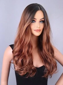金色漸層歐美假髮女長捲髮波浪合成假髮日常聚會用 - 棕色 - 查看 2