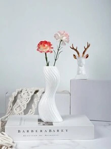 1pc Nordic Style Creative Living Room Decorative Flower Vase Ornament - White - View 5