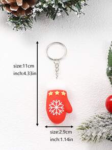 7pcs/set Cartoon Santa Claus Pvc Keychain For Christmas - Multicolor - View 8