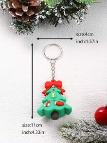 7pcs/set Cartoon Santa Claus Pvc Keychain For Christmas - Multicolor - View 4
