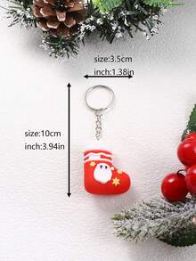 7pcs/set Cartoon Santa Claus Pvc Keychain For Christmas - Multicolor - View 7