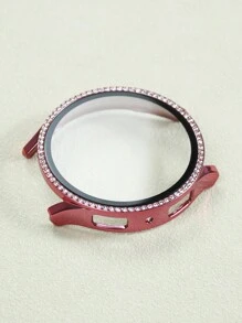 1 PC nữ sáng bóng nạm kim cương giả + Vỏ bảo vệ đồng hồ tích hợp kính cường lực Tương thích với Samsung Watch Galaxy Wathc4 5 6 Series Thích hợp cho 40Mm44Mm Vỏ bảo vệ chống rơi và chống trượt thời trang và tinh tế Màu hồng - Hồng - Xem 4