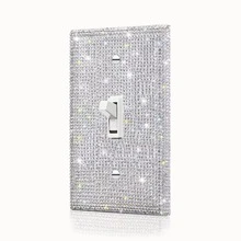 1pc Bling Silver Rhinestone Light Switch Cover Shiny Crystal Sparkle Wall Plate Cover Decorator Light Switch Or Receptacle Outlet Wall Plate Outlet Covers 2-Gang Toggle Switch Plate Covers Gang Toggle Wall Plate Quality Decorative Bedroom Kitchen Home Decor