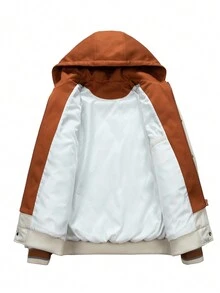 Men's Thickened Memory Hooded Coat And -Padded Coat - Khaki - View 2