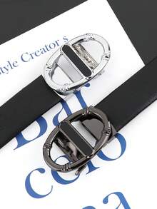 caivektine 1條潮流男士皮帶,簡約拼接自動扣商務休閒時尚皮帶,男士皮革皮帶