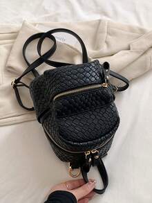 2024 Fashionable Mini Backpack, Versatile Travel Bag/Student Bag - Black - View 7