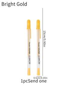 1 件裝金銀白三色筆美術學生手繪動漫設計白線筆高光繪圖線條筆 - 白色 - 查看 10