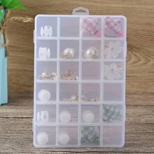 1pc Plastic Bead Storage And Jewelry Organizer Box With 24 Compartments - Clear - View 3