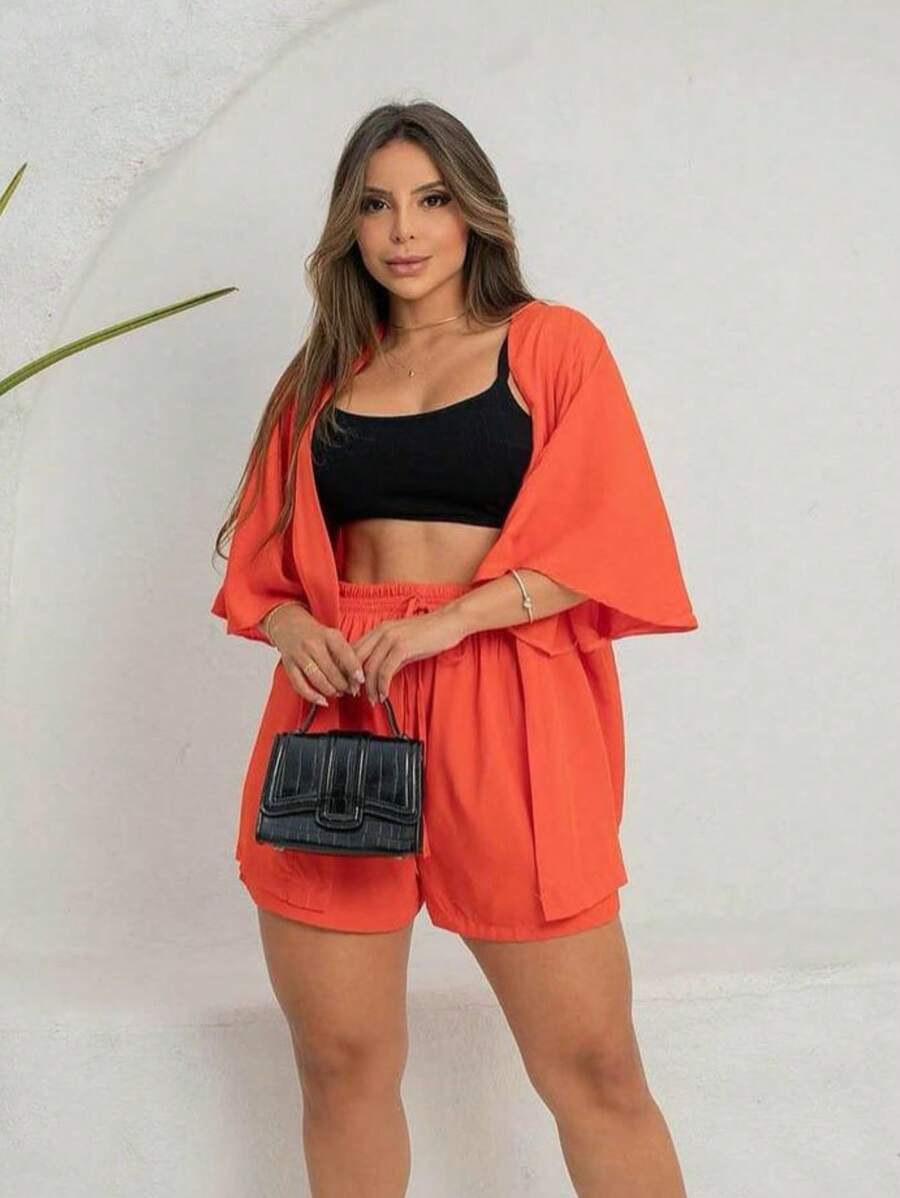 Women Two-piece Outfits - 橘色 - 查看 1