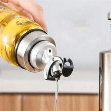 1pc Reusable Vinegar Bottle Stopper: Automatic Opening & Closing Multipurpose Reusable Olive Oil Pour Spout For Restaurant - Gold - View 6