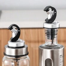 1pc Reusable Vinegar Bottle Stopper: Automatic Opening & Closing Multipurpose Reusable Olive Oil Pour Spout For Restaurant - Gold - View 4