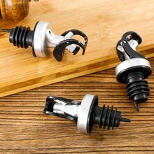 1pc Reusable Vinegar Bottle Stopper: Automatic Opening & Closing Multipurpose Reusable Olive Oil Pour Spout For Restaurant - Gold - View 5