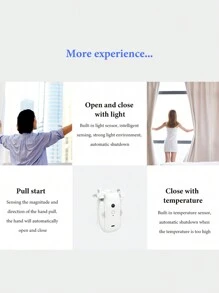 2 Pcs Automatic Open Remote Control For Roman Curtains Track Smart Life APP Control, Add A Gateway To Connect To Alexa, Home,Tuya Smart Wifi Curtain Motor Smart Curtain Robot Curtain Motor Electric, Halloween Gift