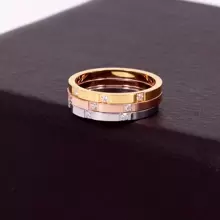3入組女性時尚2mm三石cz裝飾不銹鋼戒指