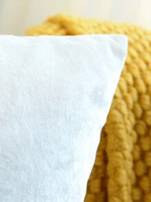 1 件壓花天鵝絨靠墊套 - 白色 - 查看 4