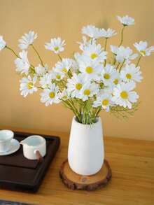 1pc Artificial Mini Daisy Flower Bouquet For Home Decoration - White - View 4