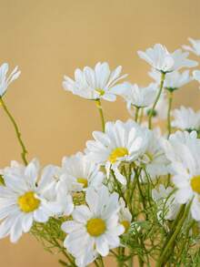 1pc Artificial Mini Daisy Flower Bouquet For Home Decoration - White - View 7