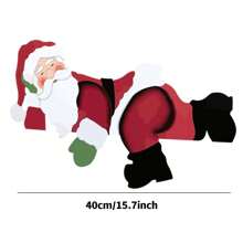 1入聖誕裝飾,聖誕老人窺視圍欄裝飾,戶外牆面裝飾,新年派對院子背景裝飾