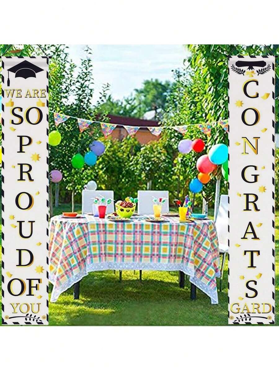 2入組防水牛津布門廊旗幟,適用於國慶節日、父親節、聖帕特里克節、新年、畢業季、聖誕節、萬聖節 - 酒紅色 - 查看 1