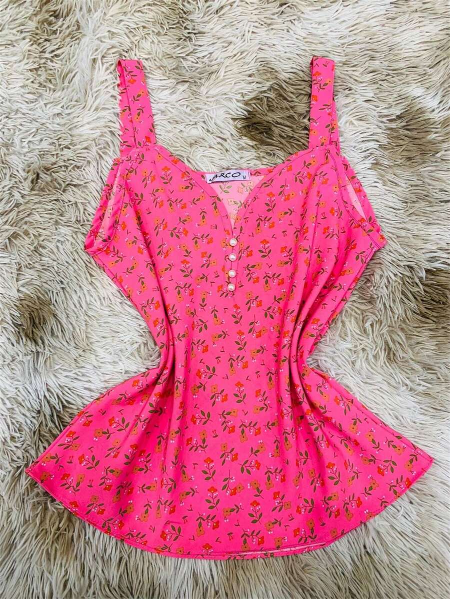 Women Tank Tops & Camis - 玫紅色 - 查看 1