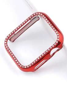 1 件水钻镂空设计电镀表壳适用于 Apple Watch Series 10/8/SE - 銀色 - 查看 3