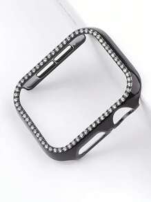 1 件水钻镂空设计电镀表壳适用于 Apple Watch Series 10/8/SE - 銀色 - 查看 2