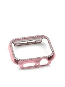 1 件水钻镂空设计电镀表壳适用于 Apple Watch Series 10/8/SE - 銀色 - 查看 5