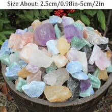 10入組隨機天然水晶石,適用於治療與冥想(晶、黃水晶、藍色輝石、玫瑰石英、綠色螢石)