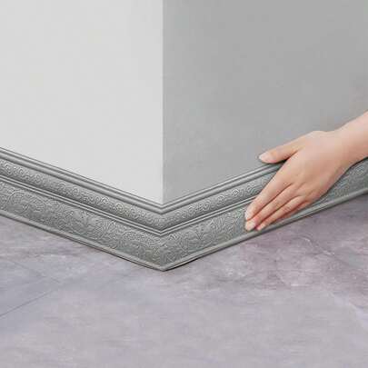 1 rollo de 2.3m/90.6 pulgadas Vinilo autoadhesivo con relieve 3D de hojas y enredaderas de diseño romántico especial, protección contra golpes, estilo minimalista moderno para decoración del hogar, zócalo, decoración de dormitorio, vinilos decorativos, artículos de decoración de primavera para renovar tu hogar, pegatinas de decoración de festivales, regalos de cumpleaños y graduación