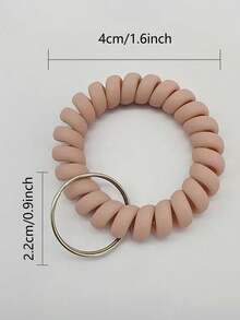 1件多色可選通用彈性男女手腕帶,手腕鑰匙扣手鍊手帶,彈性螺旋手腕繞帶,含手鍊扣手腕保持器適用於桑拿、健身房、游泳池、身份證和戶外運動 - 粉色 - 查看 6