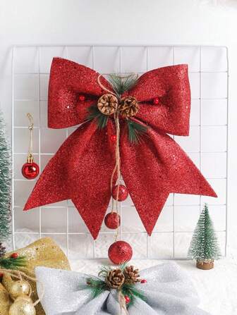 1pc Christmas Red Bow,Christmas