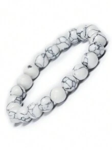 DAZCOLO 1入珠寶戴品,波西米亞極簡風格,自然8mm寶石串珠手鍊-女士度假、聚會、節日裝扮完美之選 - 彩色 - 查看 15