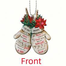 1入創意聖誕長襪手套亞克力車掛聖誕樹裝飾品家居裝飾返校季華麗袋掛 - 彩色 - 查看 5