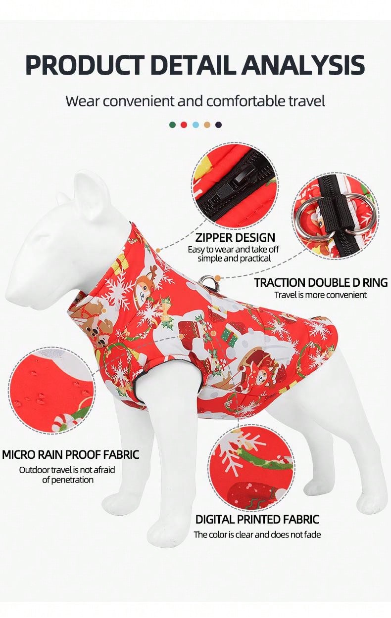 1pc Cat And Dog Apparel, Festive Christmas Pet Jacket, Christmas Party