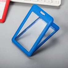 1pc Horizontal Work Card Holder Id Card Badge Holder For Workplace, Access Control, Bus Card With Lanyard For Employee And Student - White - View 3