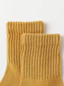 3pairs/set Infant Non-slip Gel Socks With Vertical Stripes & Ruffle Cuff & Round Collar, Comfortable And Versatile For Everyday Wear - Multicolor - View 5