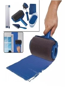 Kit De Pintura Rodillo Rellenable Espatula Contenedor Extension 8 Piezas Para Pintar - Azul - Ver 3